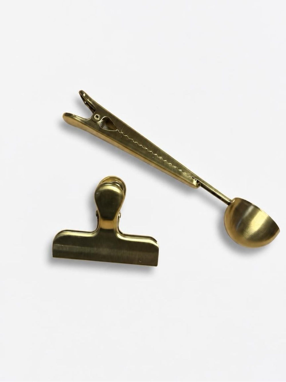 DesignWorks Ink Gold Coffee Tea Scoop & Bag Clip Set NIB
